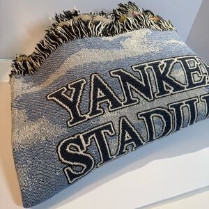 Yankee Stadium Blue tapestry Throw Blanket 62”x48”